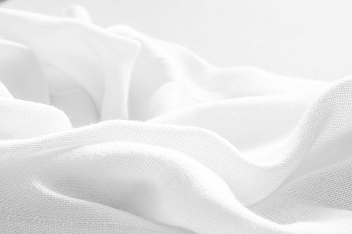 The weave of white cotton, close up
